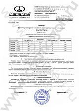 Приложение к свидетельству на мерные цилиндры
